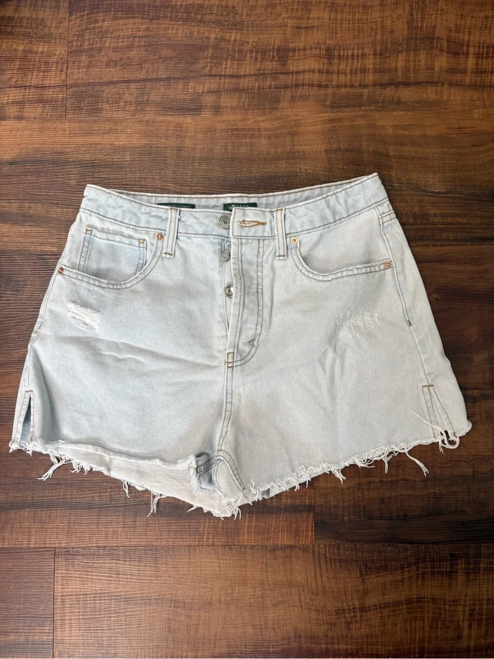 Wild Fable Women's Light Blue High Rise Denim Cut Off Shorts 6 Button 5-Pocket
